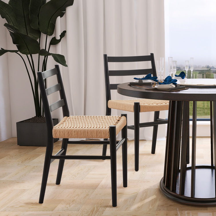 Wayfair black wood dining chairs discount